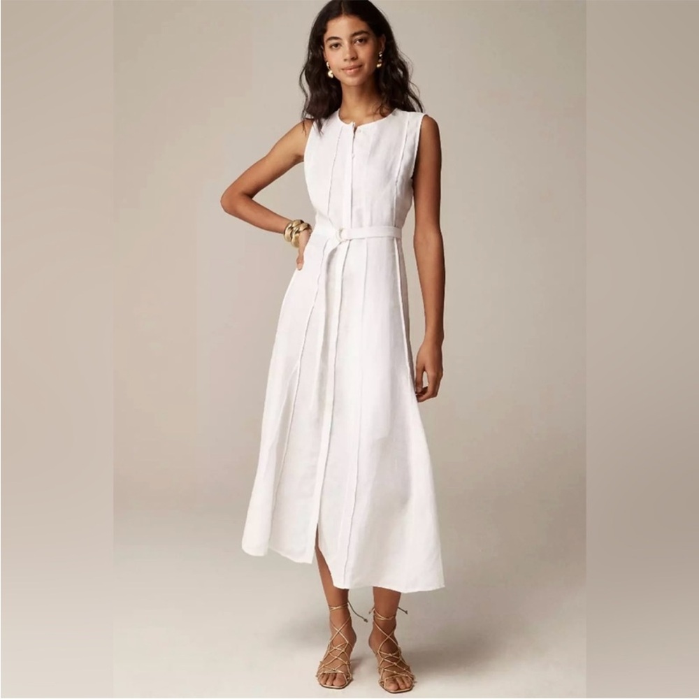 J. Crew White Sleeveless Sundress Midi